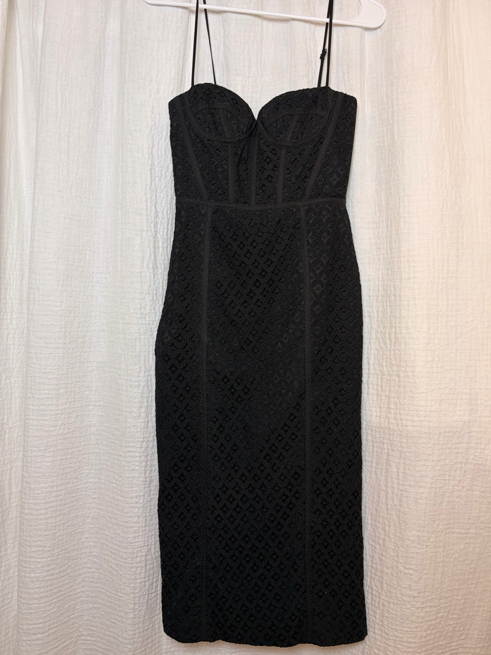 NWOT Bardot Charley Lace Corset Bustier Midi Dress - Black, Size Small